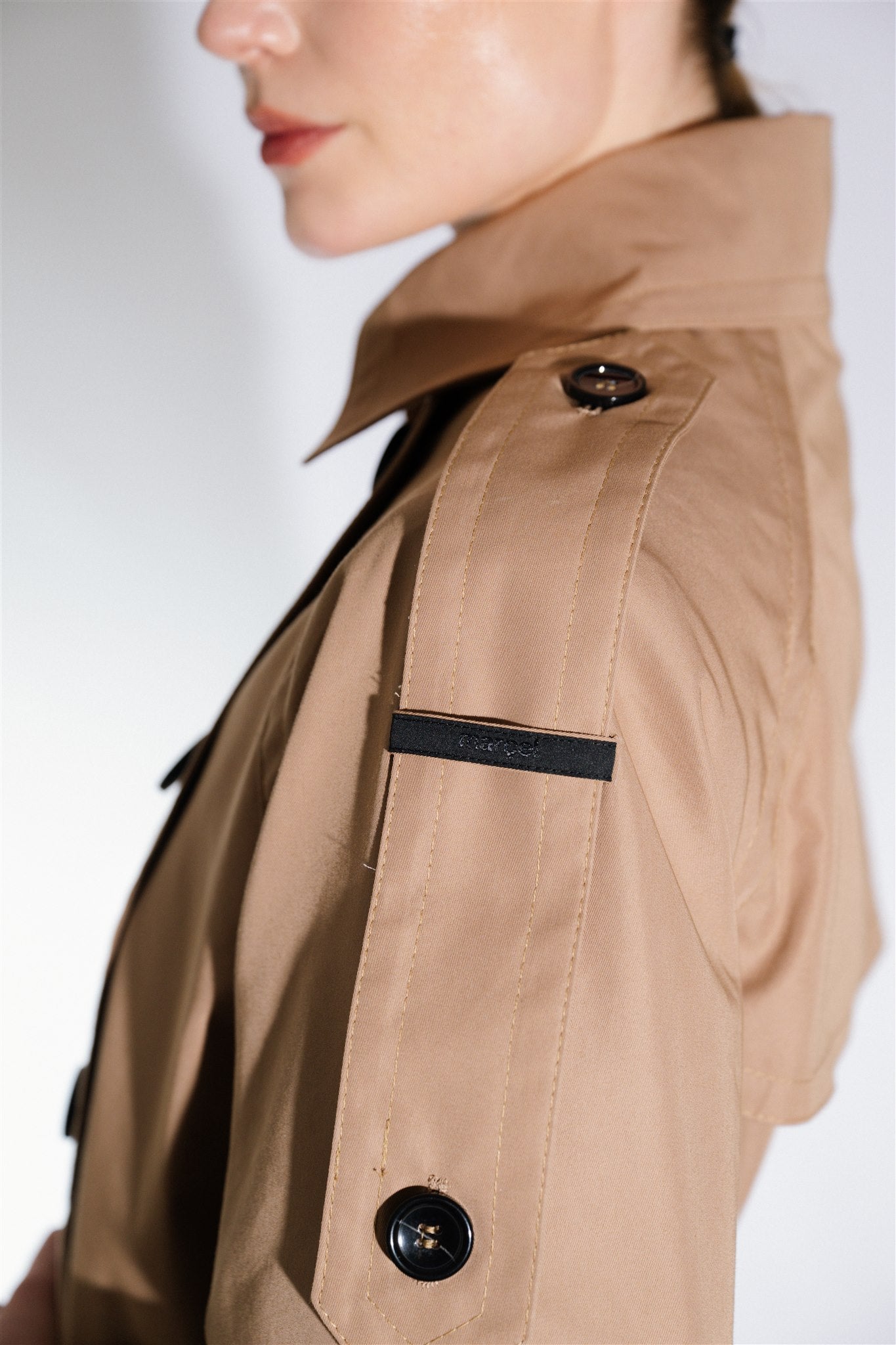 camel oversized women's trench coat
