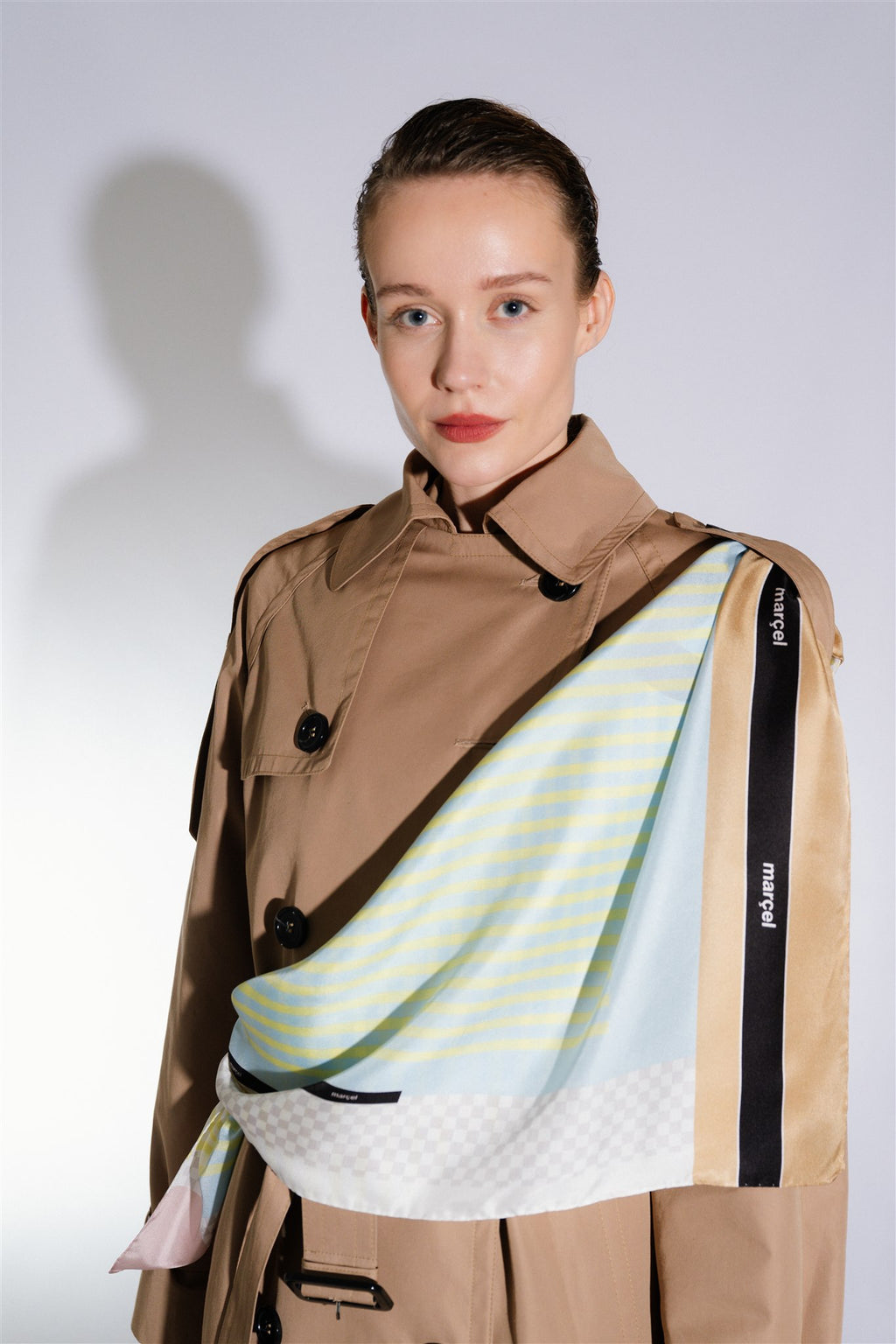 camel oversized women's trench coat