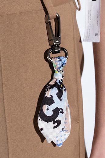 keychain with a genuine silk pendant A